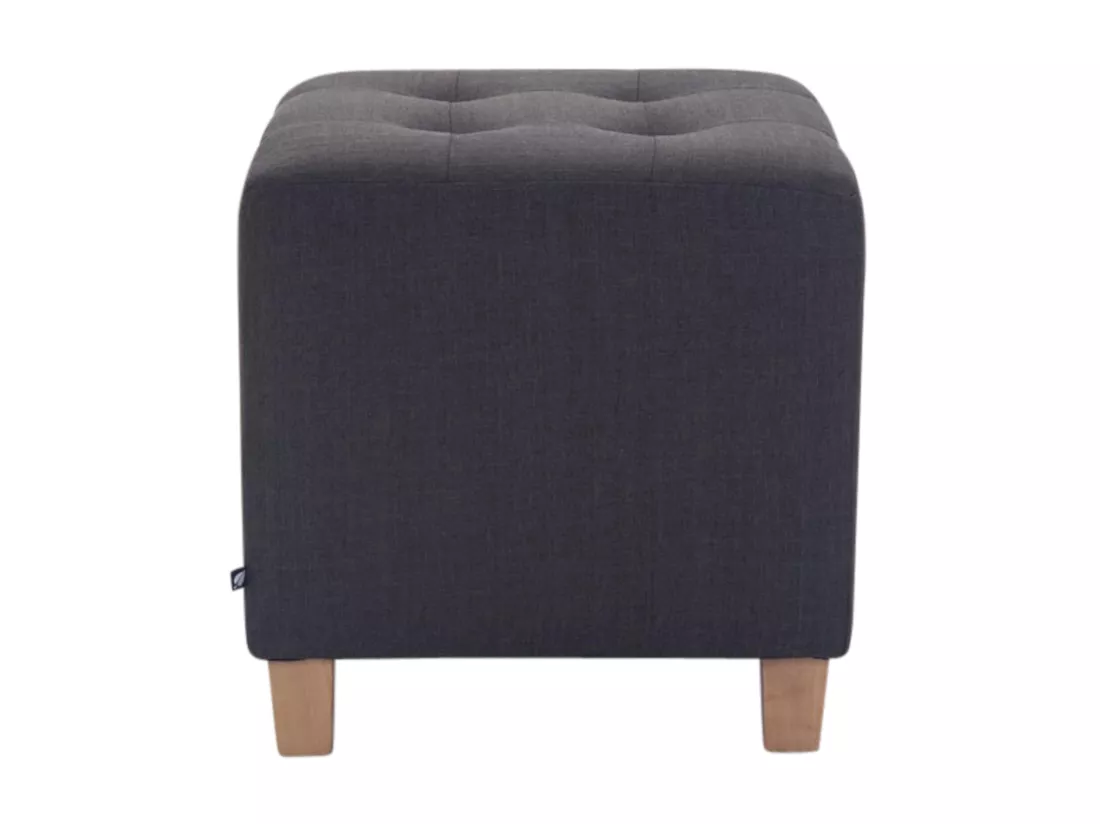 Lot de 2 Tabouret - Tissu & Bois - Gris foncé - Pharao