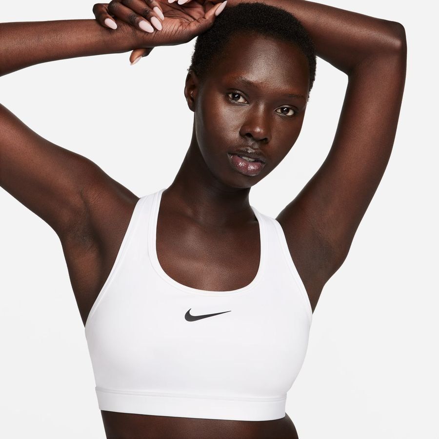 Nike Brassière Dri-FIT Swoosh - Blanc/Noir Femme