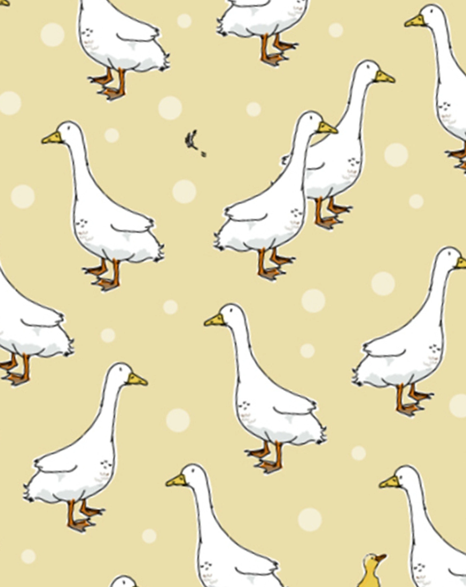 Geschenkpapier GÄNSCHEN (67x49cm) 5er-Set in senf