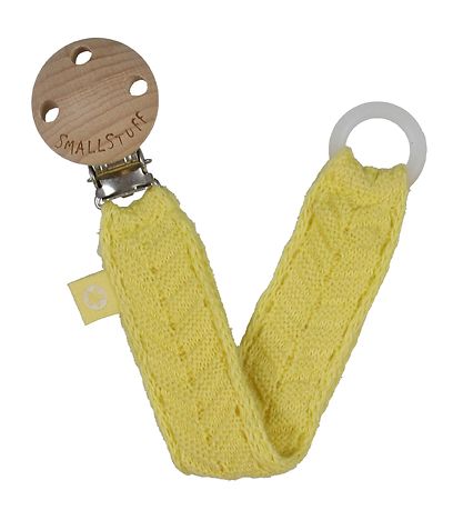 Smallstuff Schnullerketten - Fischgrätenmuster - Soft Yellow