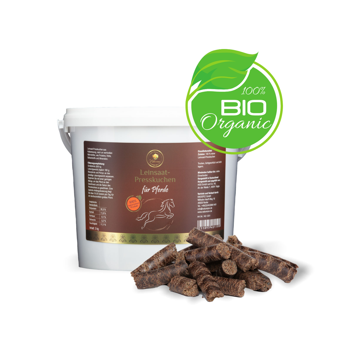 verse biologische lijnzaadkoek 3kg van Naturezon