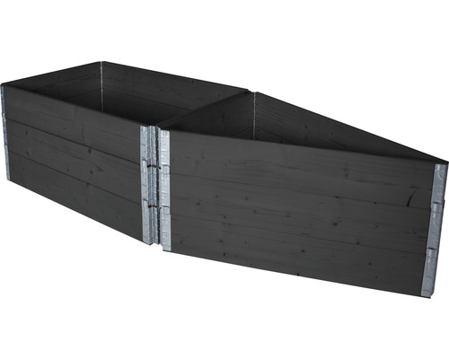 Modulair systeem voor verhoogde tuinbedden, palletframe, wanddikte 19 mm, 120 x 80 x 20 cm, antraciet