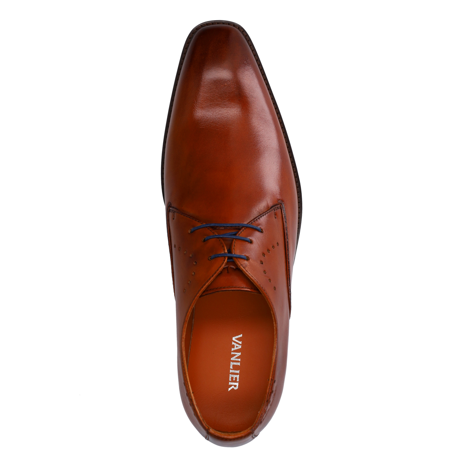 Cognac leren veterschoenen