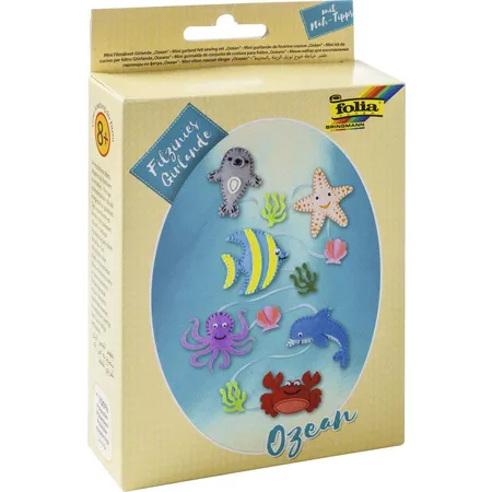 Folia Mini Filz Nähset für Kinder Filzinies Girlande, Ozean
