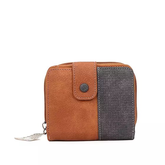 Hi-Di-Hi Little Magpie Wallet Cognac/ Dark Grey