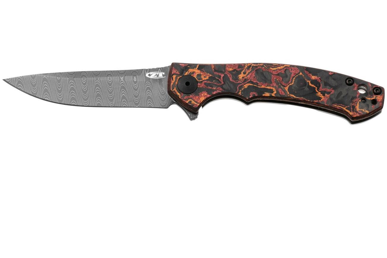 Zero Tolerance 0450CFDAMS Limited Vegas Forge Damascus, Marble Carbon Fiber, zakmes