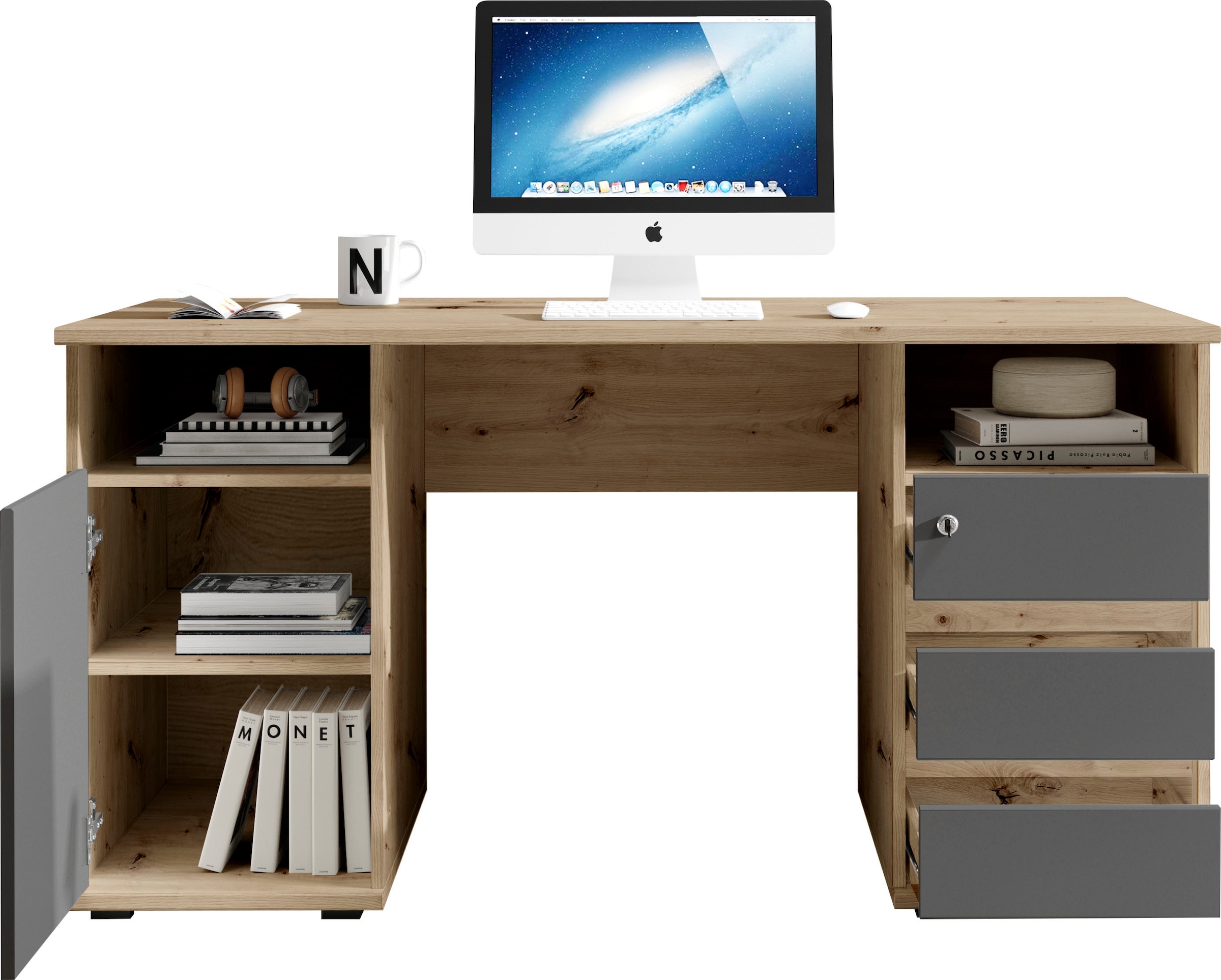 BEGA OFFICE Schreibtisch »Primus U2« mit Schubkasten abschliessbar, Gamingtisch geeignet