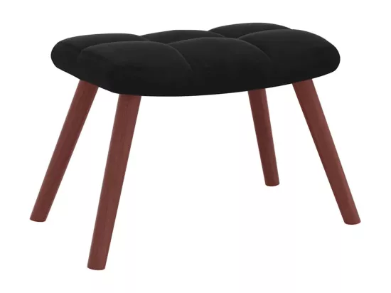 Chaise à bascule avec repose-pied Noir Velours