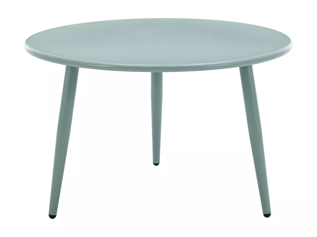 Salon de jardin en polypropylène et métal : un canapé 2 places, 2 fauteuils et 2 tables basses - Vert amande - LOYNA de MYLIA