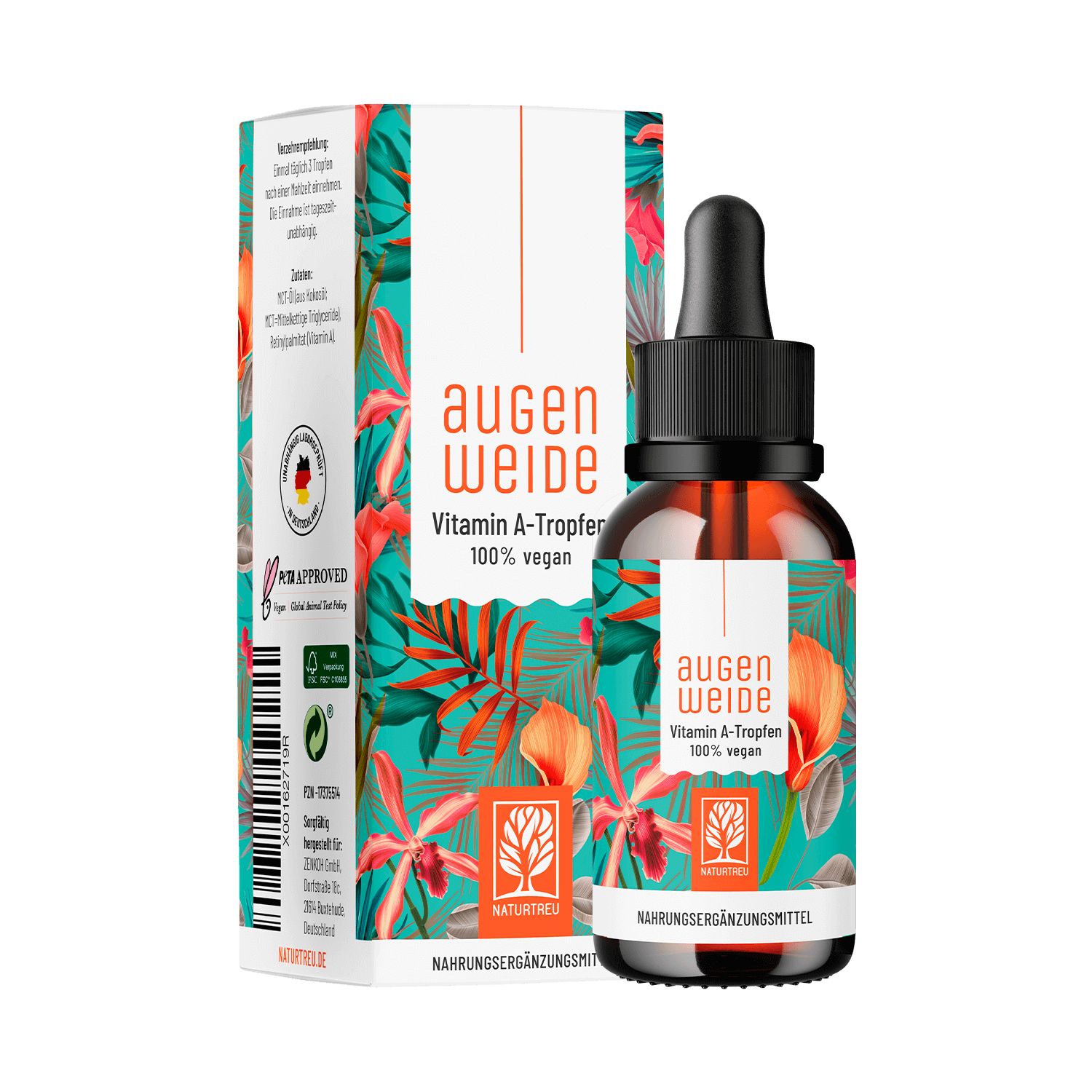 Vitamin A Tropfen hochdosiert & vegan - Augenweide - NATURTREU®
