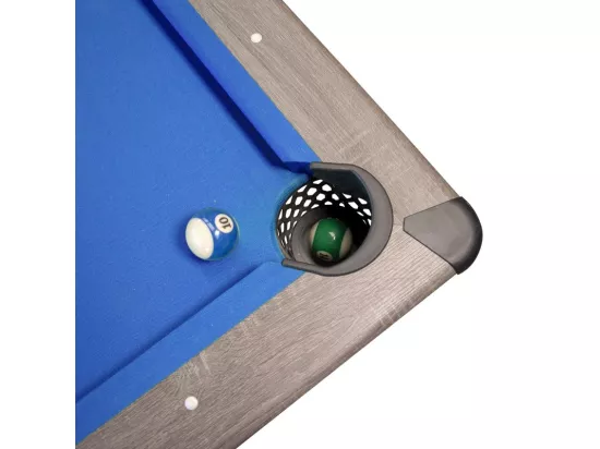 Billard Américain AMBIANCE 7Ft - 226,5 x 126,5 x 80 cm avec accessoires et plateau dînatoire - Gris