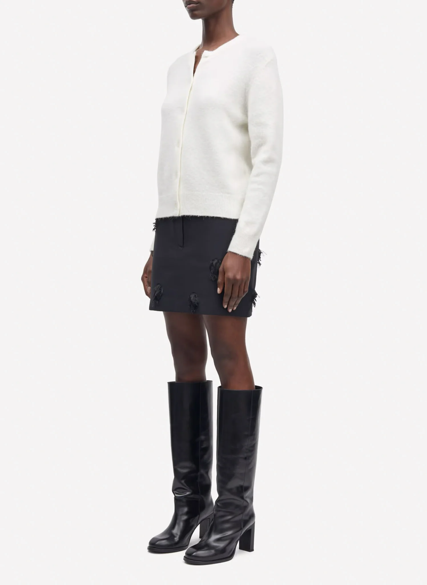 NOR - Cardigan en laine mélangée | Blanc