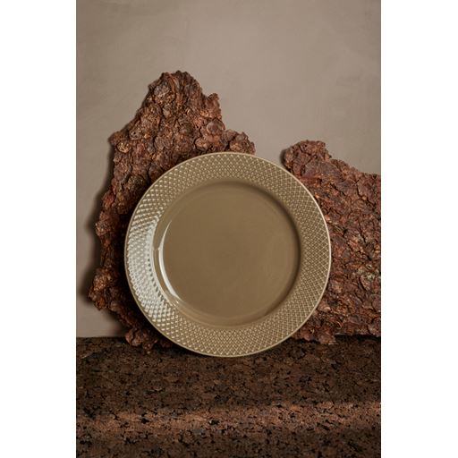 Lyngby Porcelæn Rhombe Earth Frokosttallerken, Clay, Ø23 cm