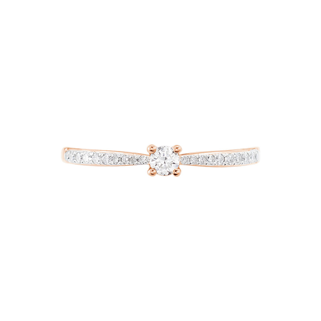 Bague Solitaire Hemera Or Rose Diamant