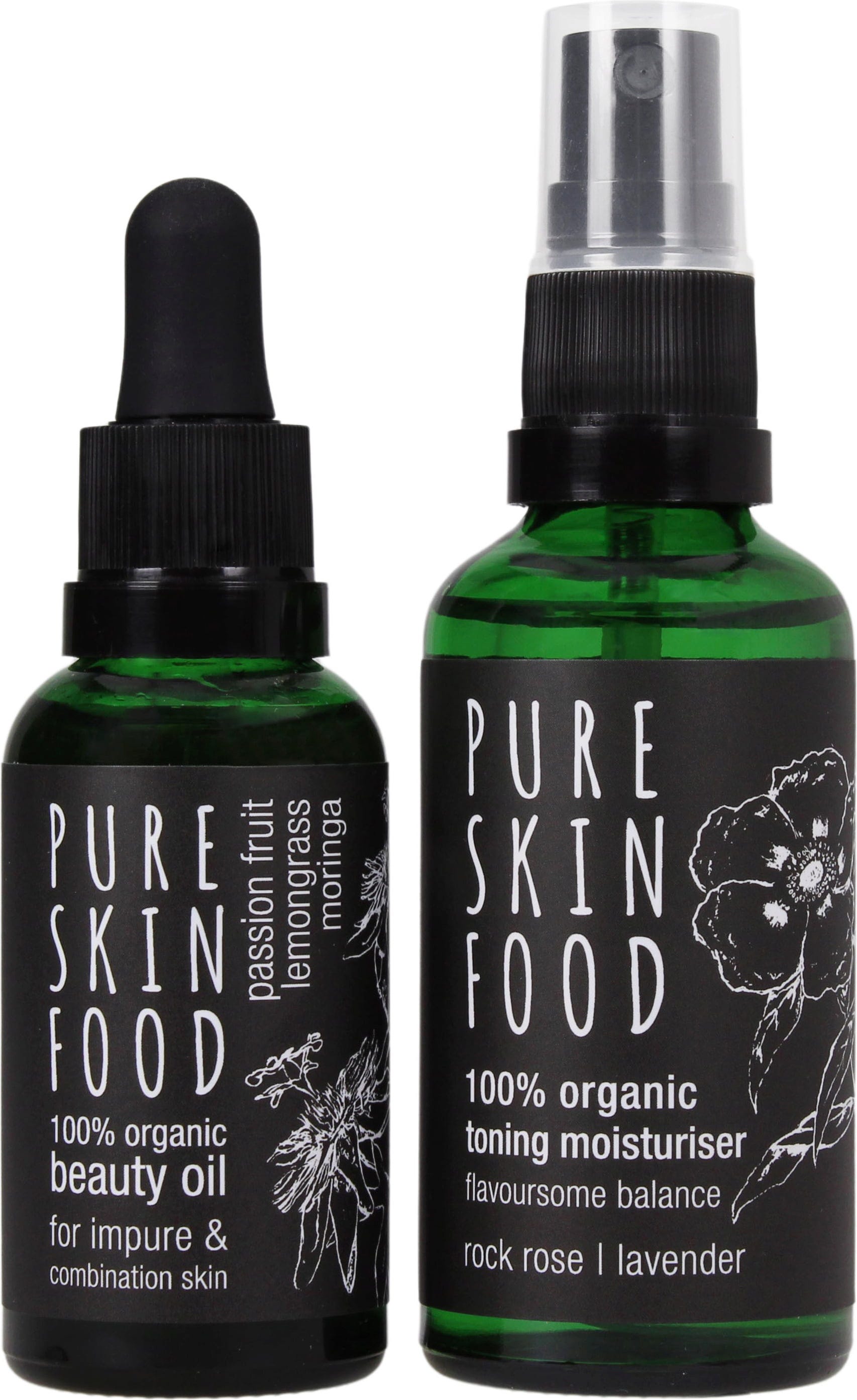 PURE SKIN FOOD  Organic Skincare Set For Impure & Combination Skin