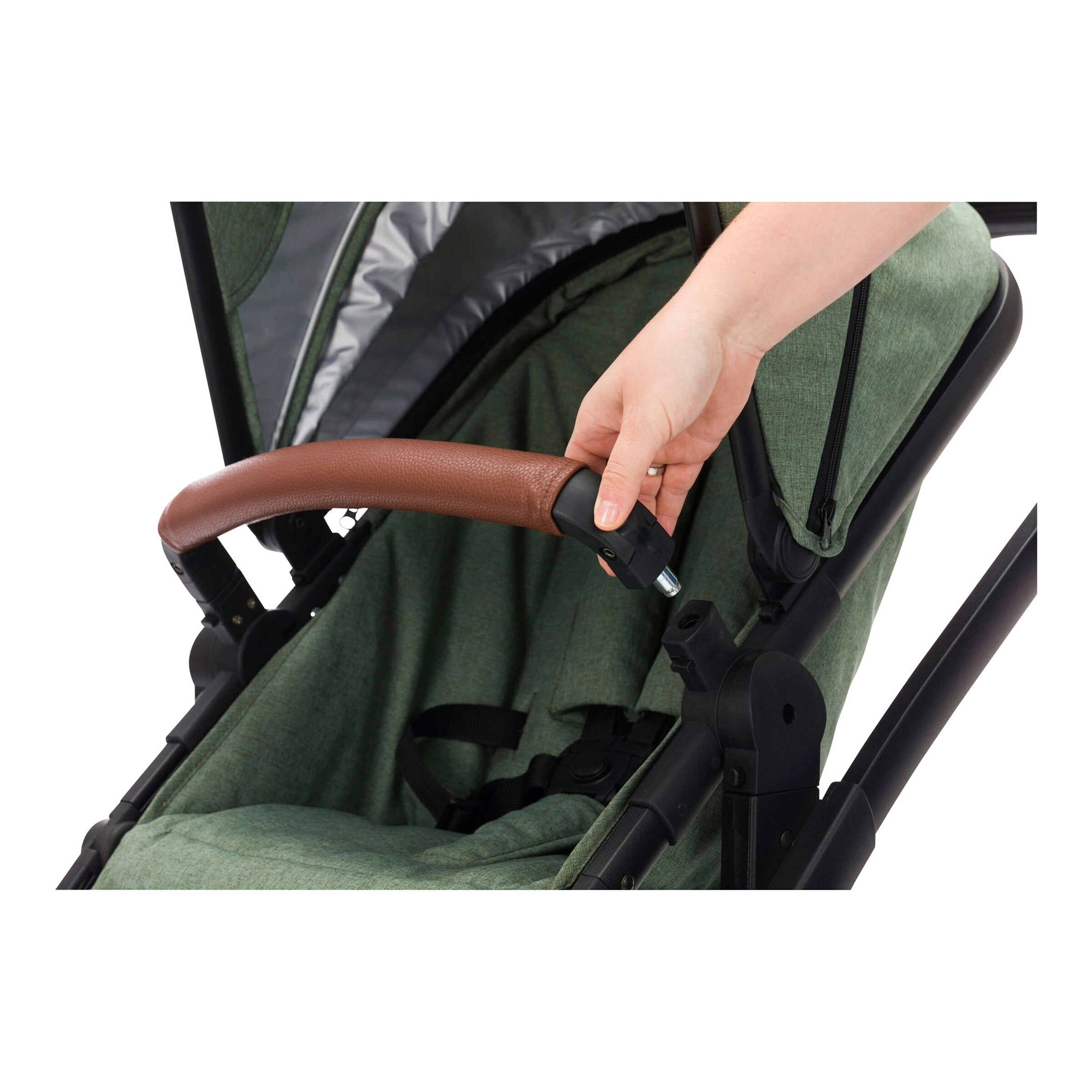 babycab Kombikinderwagen Stockholm Trio-Set (2024) inkl. i-Size Babyschale und Wickeltasche forest green
