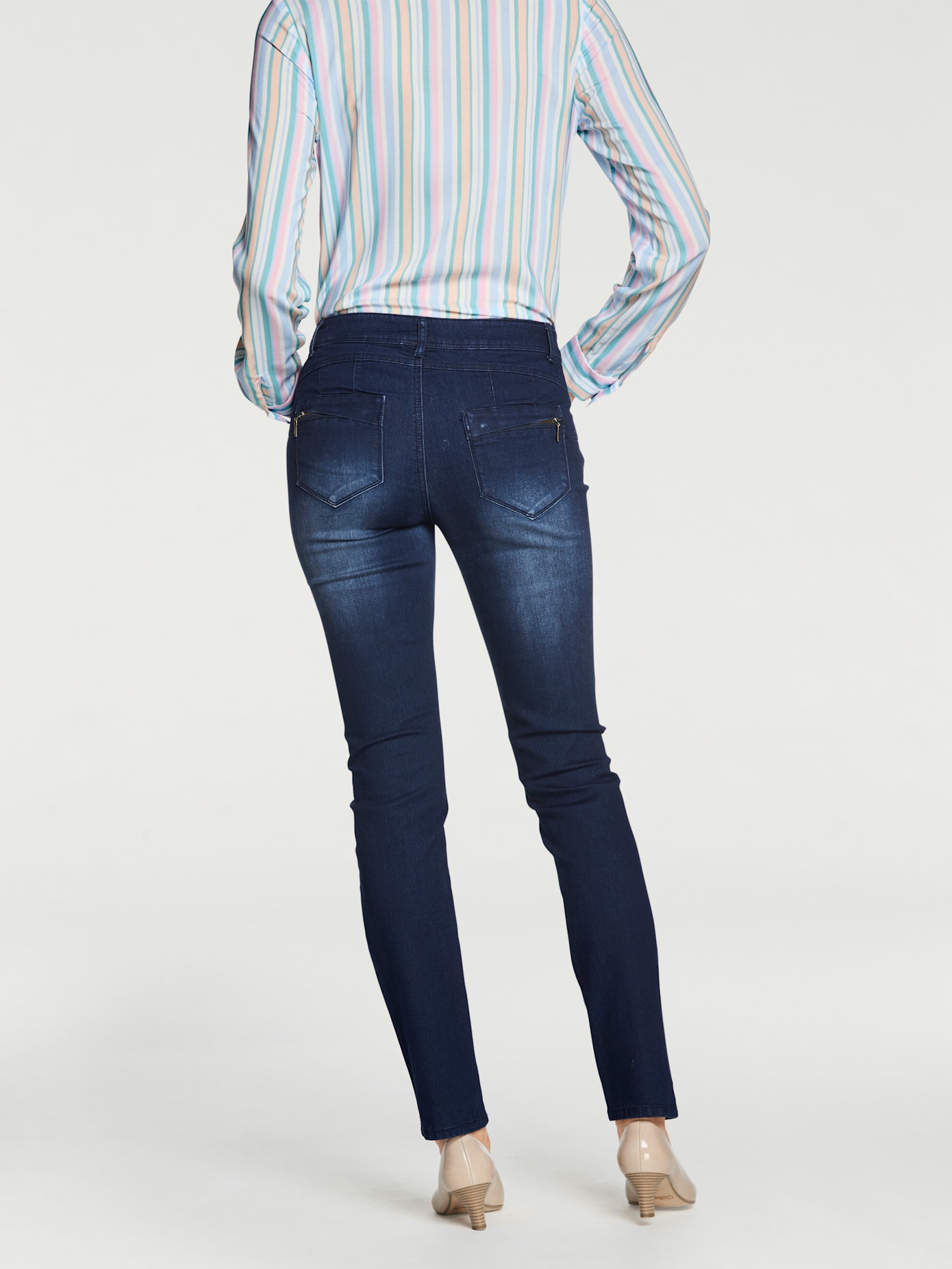 Jeans effet ventre plat coupe skinny tendance