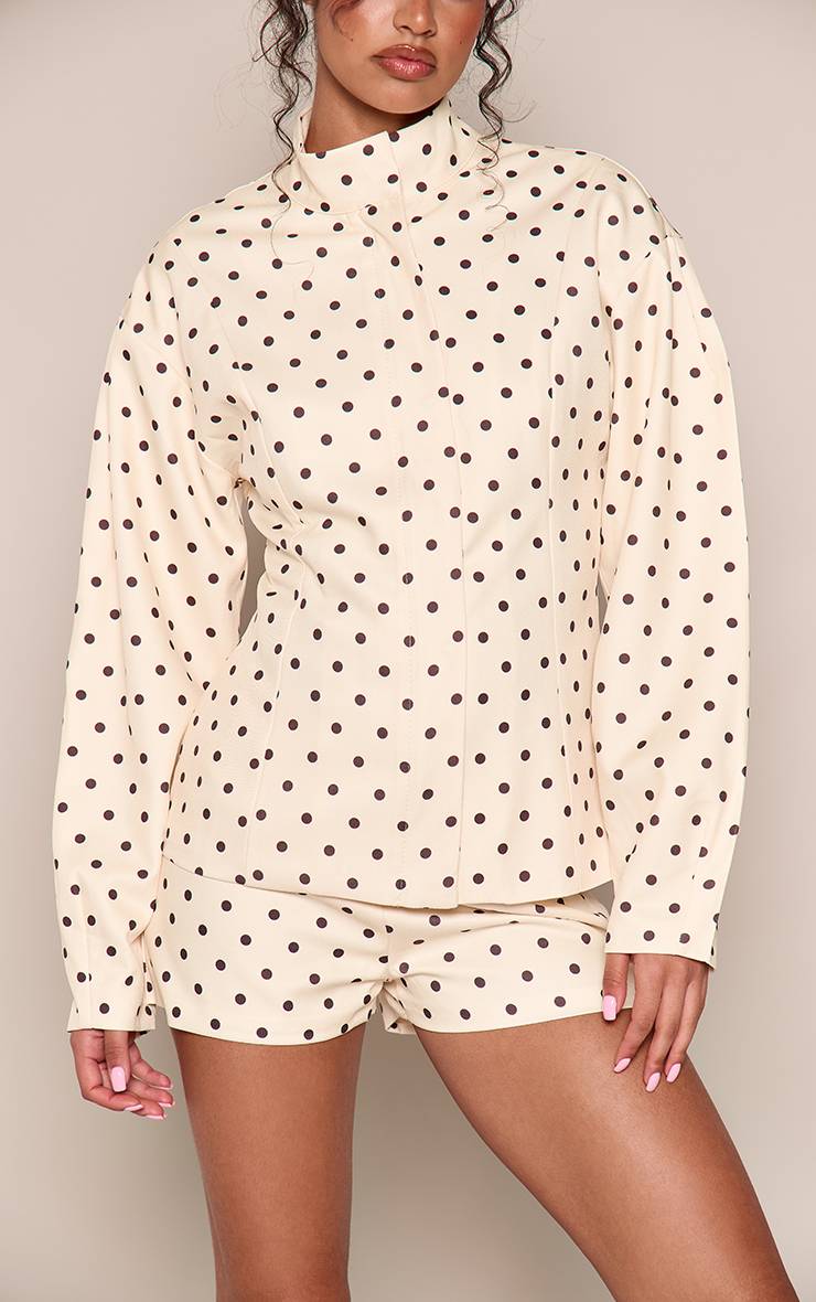 Butter Yellow Ensemble Veste À Manches Cocon À Pois