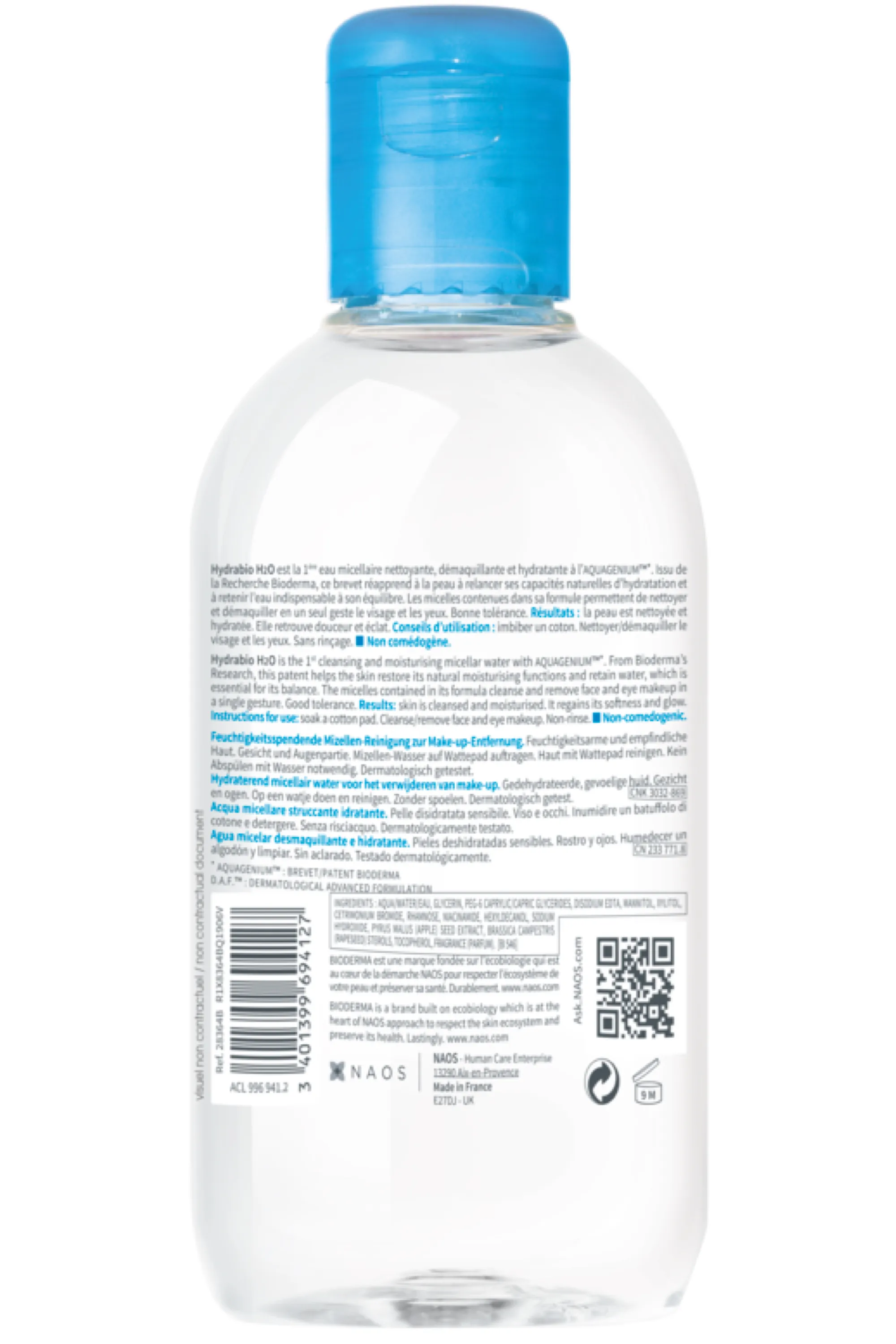 Bioderma Eau micellaire démaquillante hydratante Hydrabio H20
