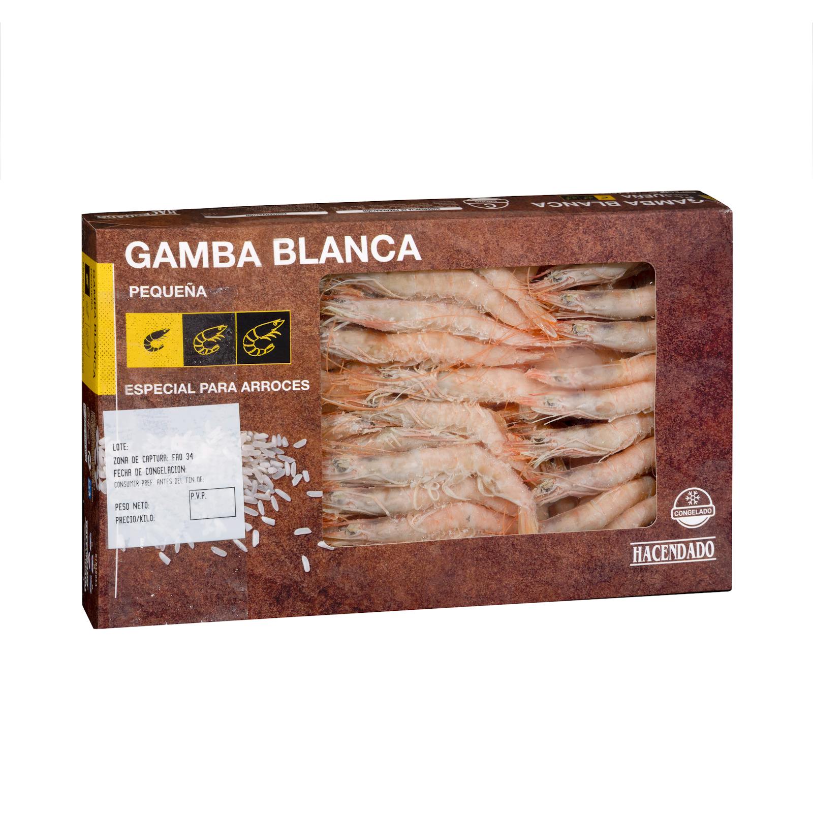 Petites crevettes blanches surgelées Hacendado