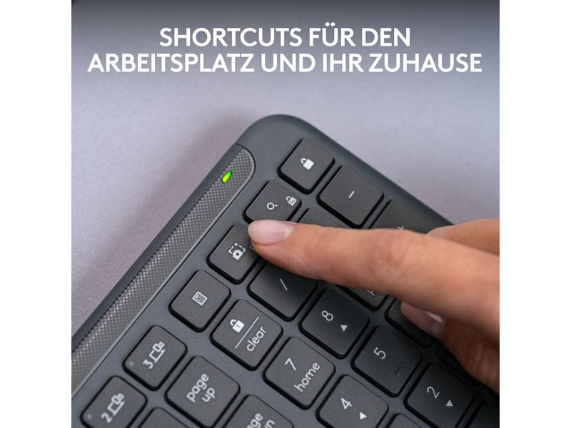 Logitech Tastatur K950 Signature Slim Graphite Schlanke kabellose Tastatur mit leisen Tasten