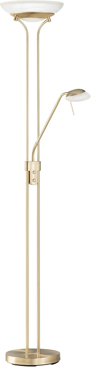 Fischer & Honsel Stehleuchte Pool TW 1x LED 28,0 Watt inkl. 1x LED 5,0 Watt, messingfarben, 3 Stufen CCT, stufenlos dimmbar, Flexarm, 40145, 32 x 32 x 182 cm (LxBxH)