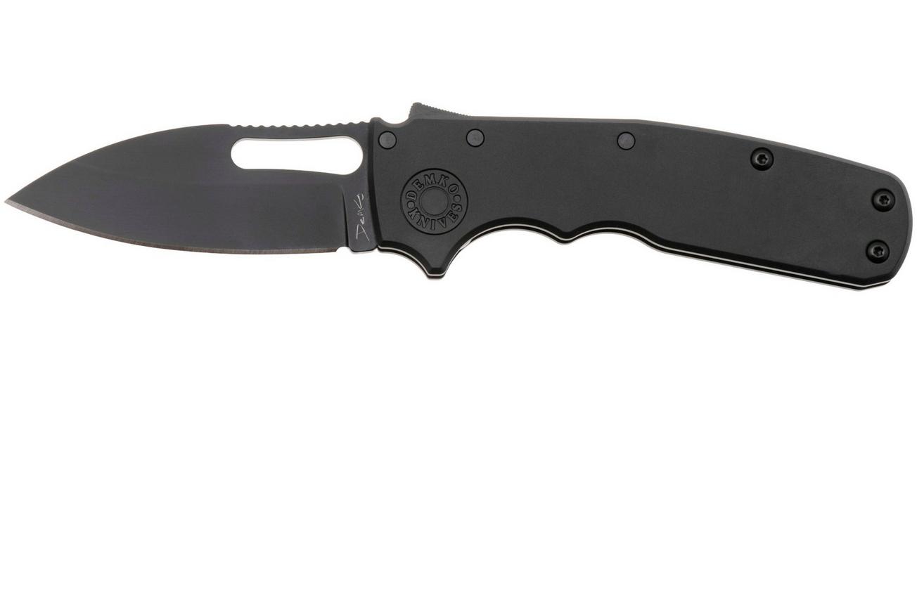 Demko Knives Shark-Cub Shark-Lock Slicer Shark SC-20CV-DLC-BLK-SS Stealth Black Anodized Aluminium, zakmes