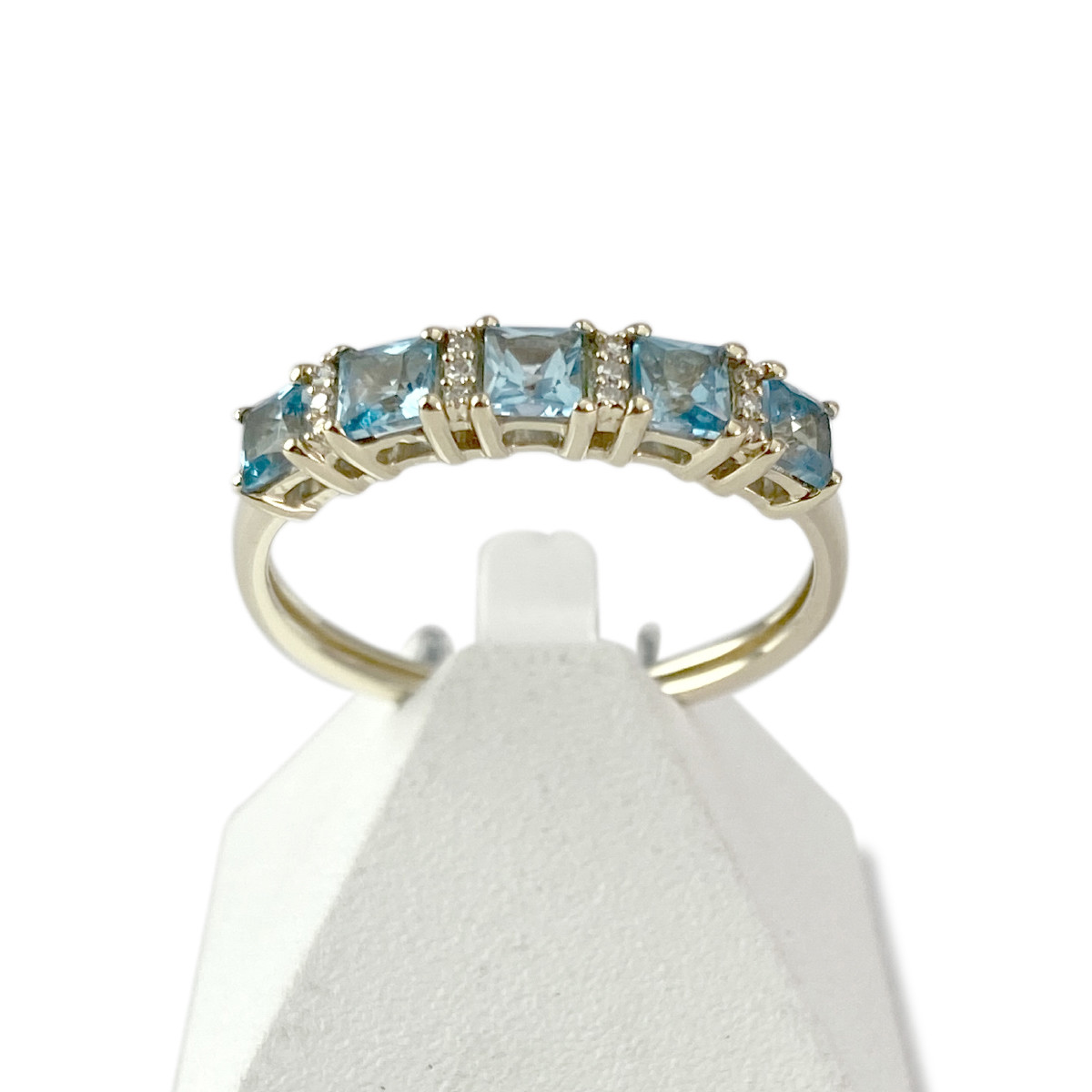 Bague d'occasion or 375 jaune topazes diamants