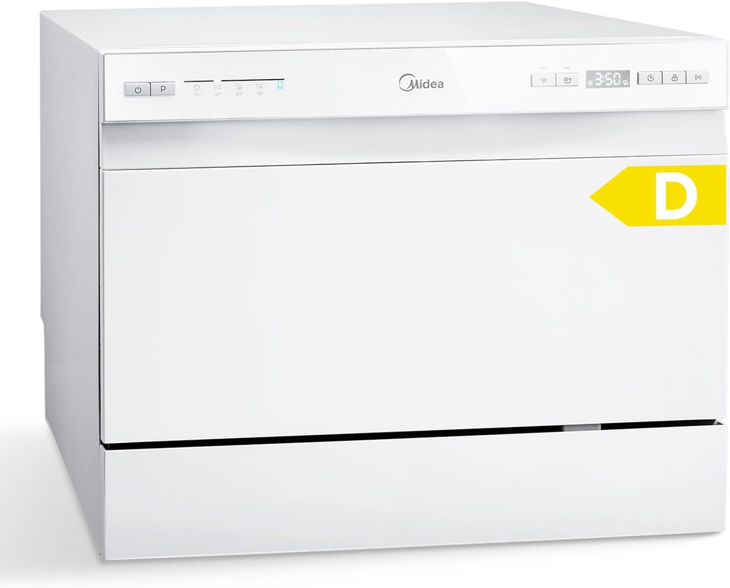 Midea Mini Geschirrspüler 6 Maßgedecke, 6+1 Programme, IOT-Steuerung, Startzeitvorwahl, Extra Trockungs-Funktion, Tischgeschirrspüler Ideal für Kleine Wohnungen, 2024 NEUES Modell