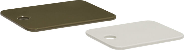 Hübsch Amare Smørplatter Sand/Olivengrøn sæt af 2 Olivengrøn,sand