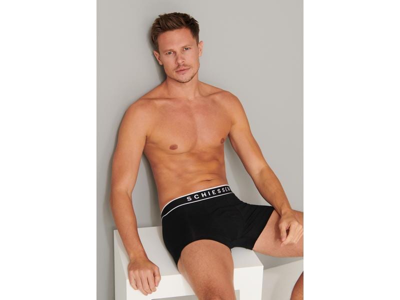SCHIESSER Unterhosen Herren 3-er Pack, Schwarz, XXL Schwarze, körpernahe Herren-Shorts