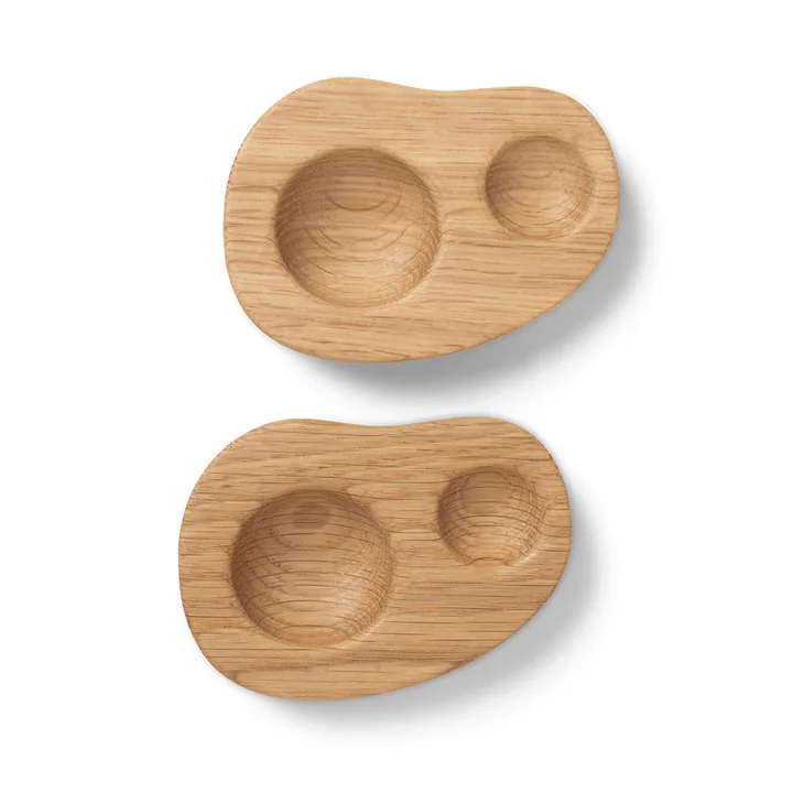 Ferm Living - Cairn Eierbecher, Esche karbonisiert (2er-Set)