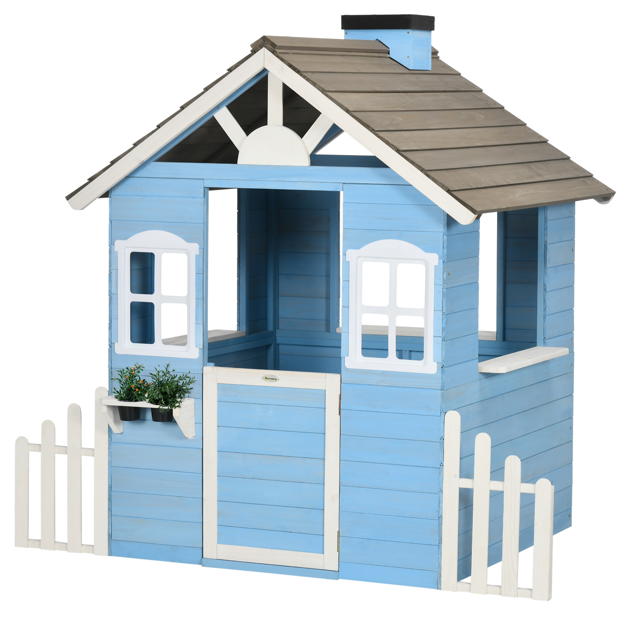 Casinha para animais de estimação Outsunny Outdoor Azul