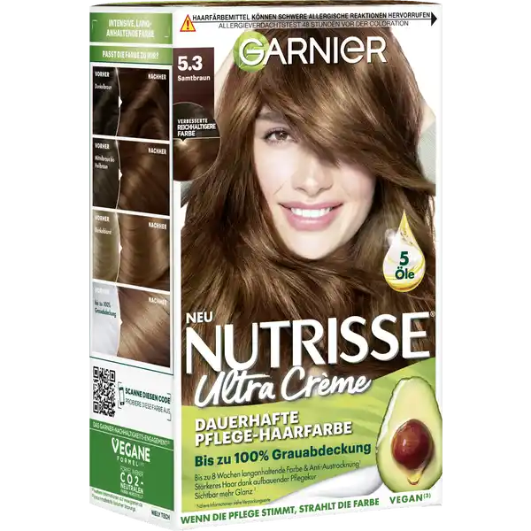 Ultra Crème Dauerhafte Pflege-Haarfarbe 5.3 Samtbraun