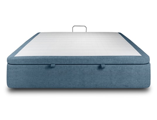 SOMMEIL DE PLOMB - Sommier 140 x 190 Sommier coffre tissu bleu 140x190 h39cm