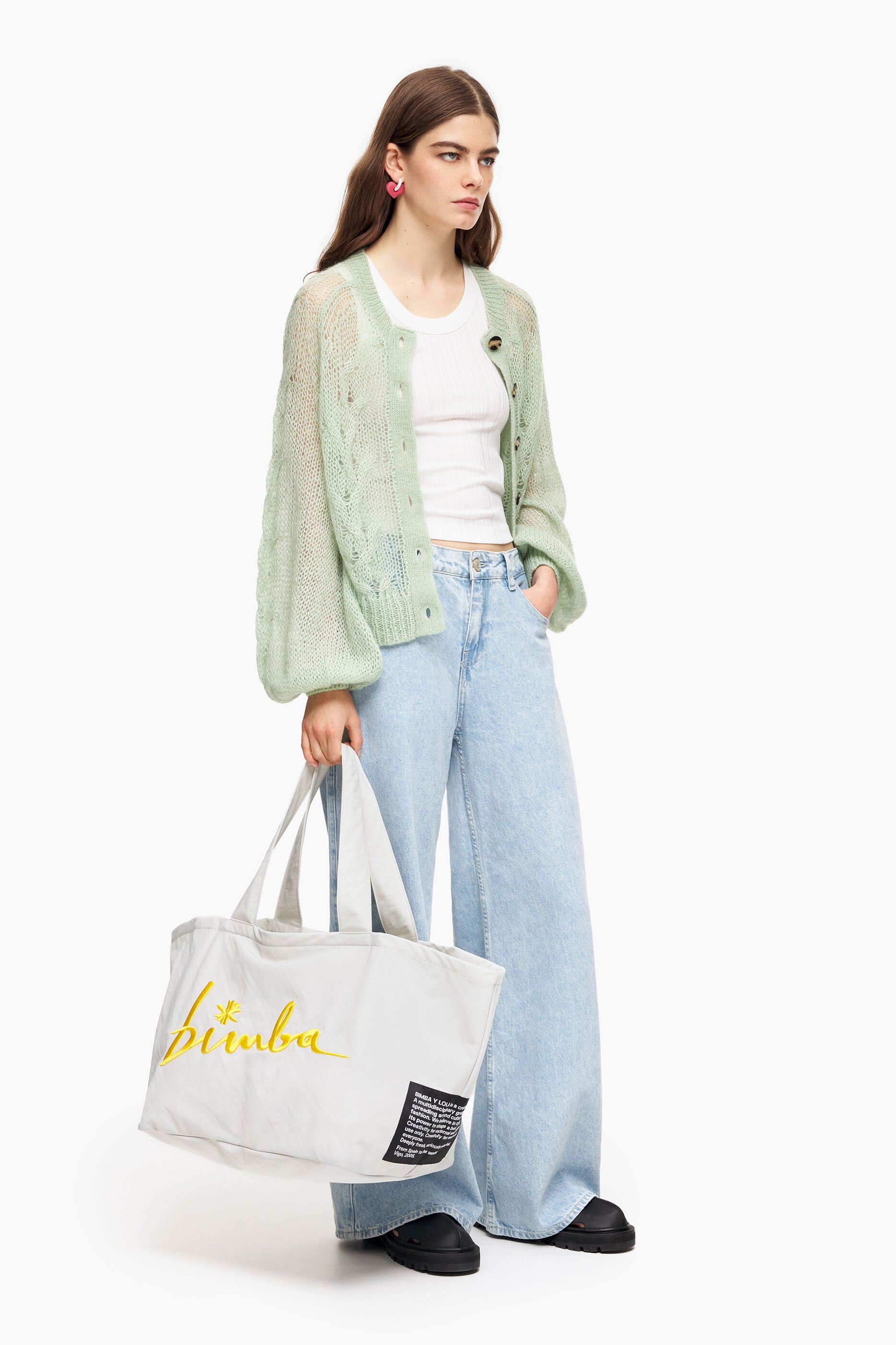 Sacola de compras tamanho XL em nylon cinza