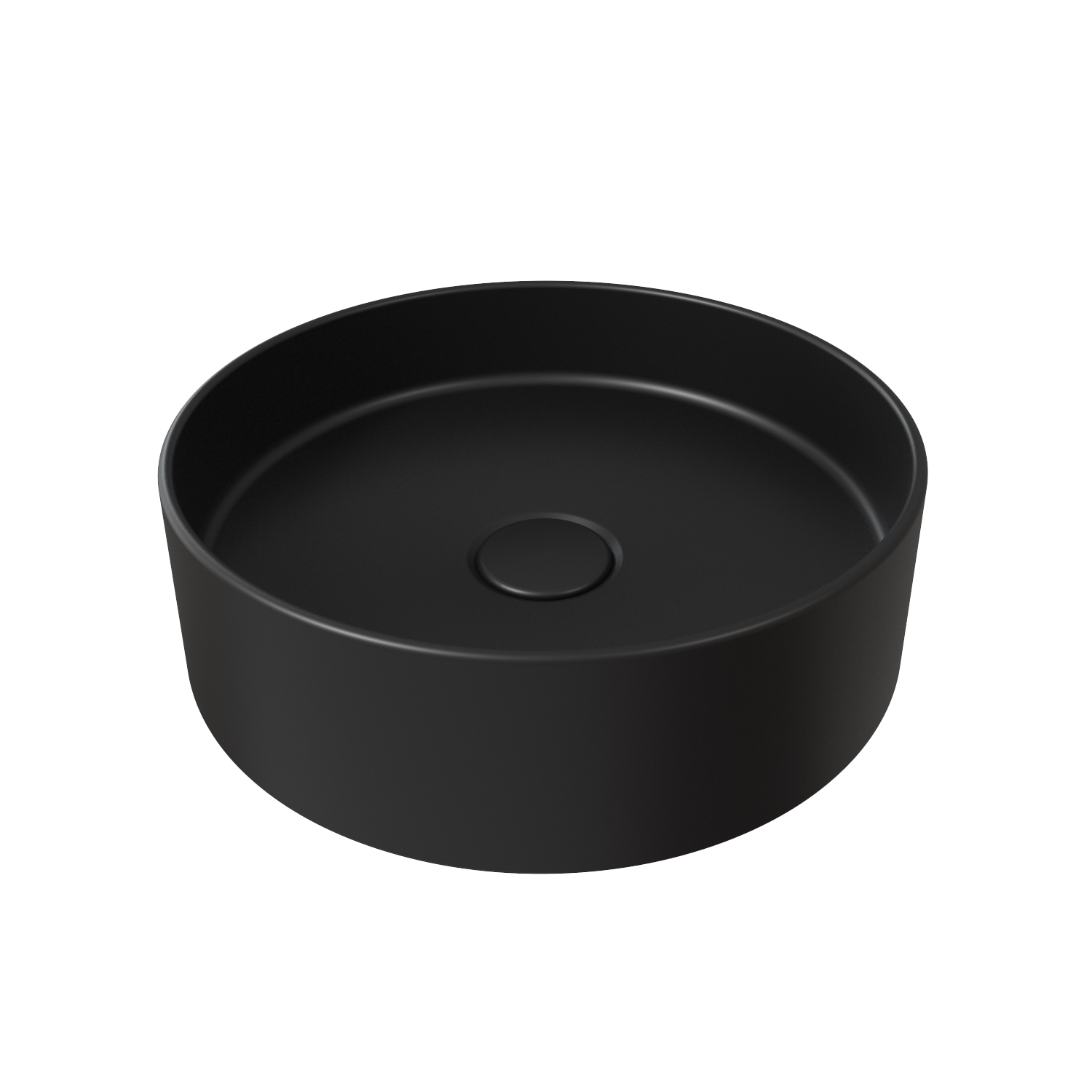 Salenzi Hide Circle opbouw wastafel waskom mat zwart 40x12cm