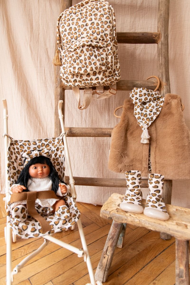 Chaussinettes tachetées léopard marron - Chaton