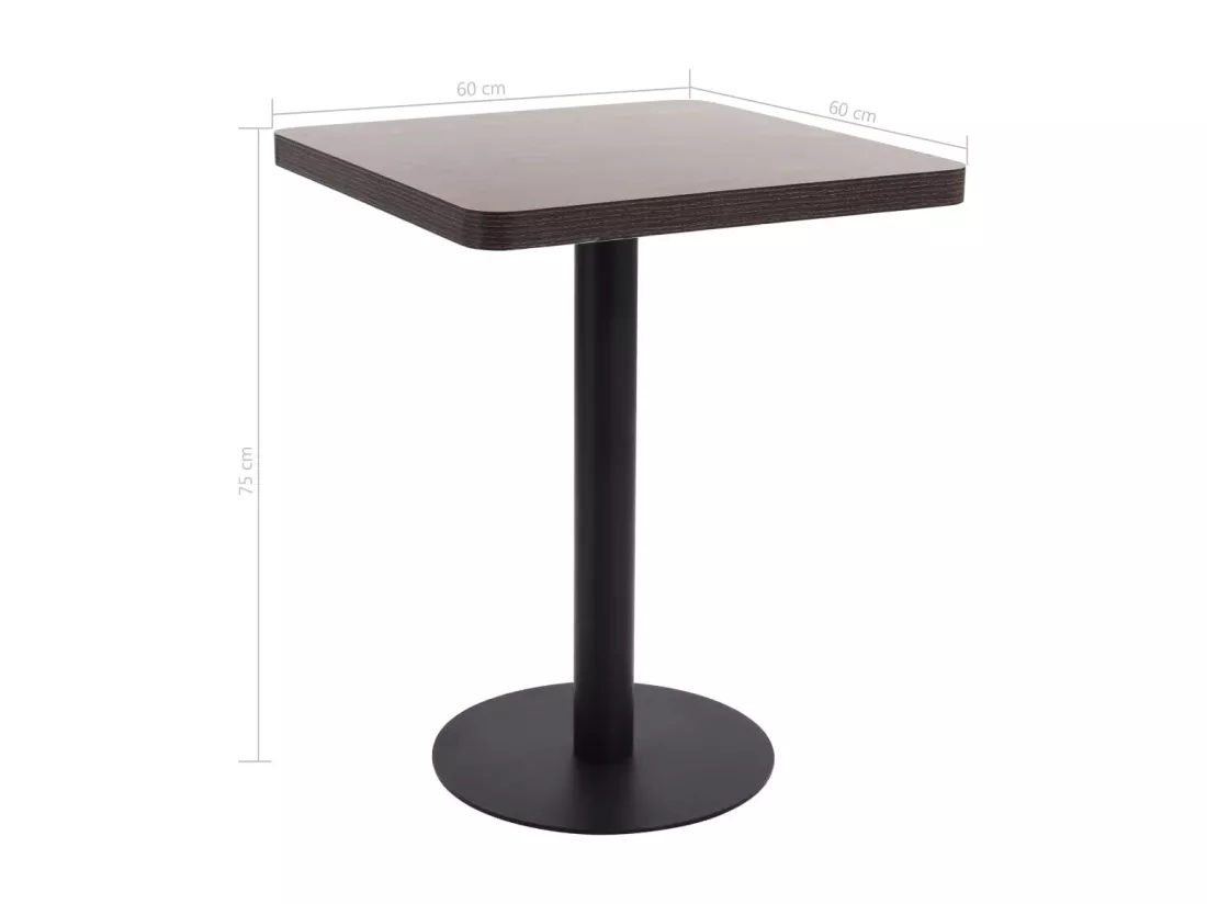 Table de bistro Marron foncé 60x60 cm MDF
