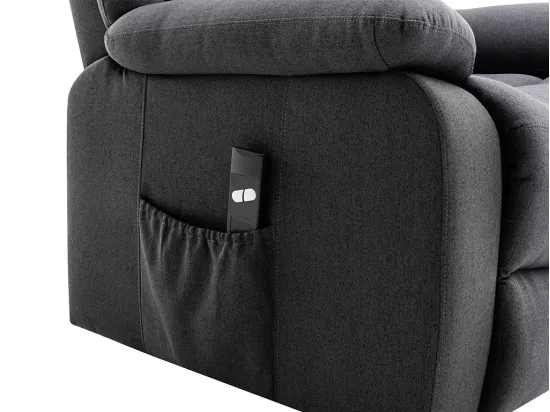 Fauteuil releveur électrique en tissu anthracite NADINE