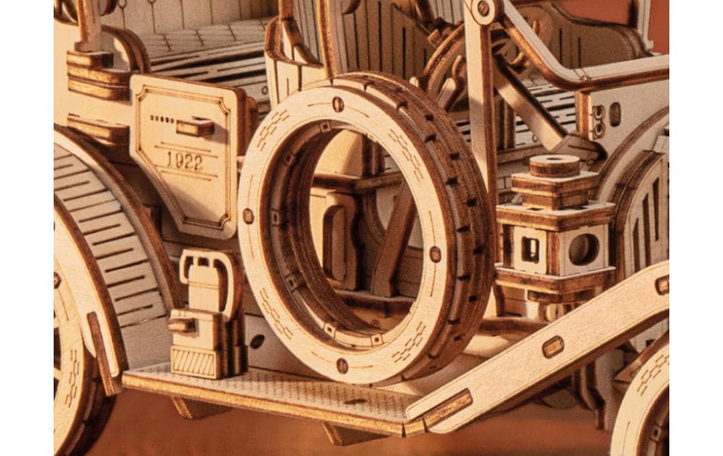 Bausatz Vintage Auto3D-Puzzle aus lasergeschnittenen Holzteilen
