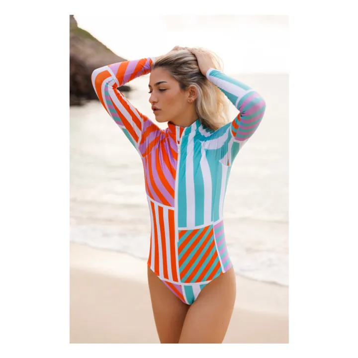 Juillet Juillet Maillot 1 Pièce Anti-UV Grande Palombaggia Rayé | Vert
