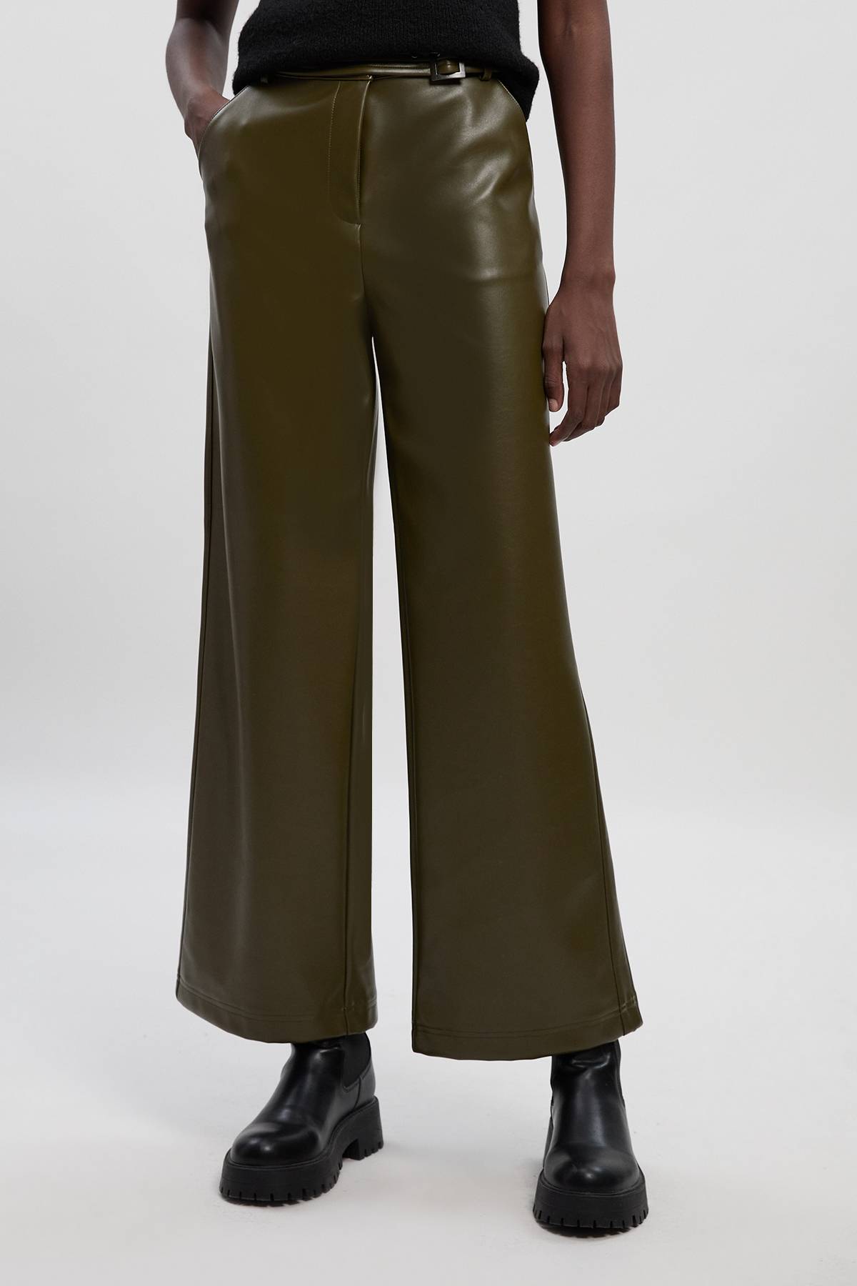 KarenMillen Pantalon à Détail Ceinture en synthétiquecuir