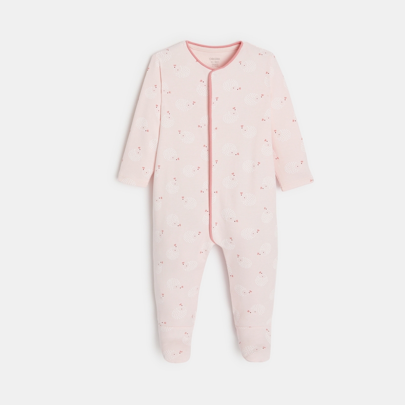Dors-bien interlock hérissons rose bébé fille