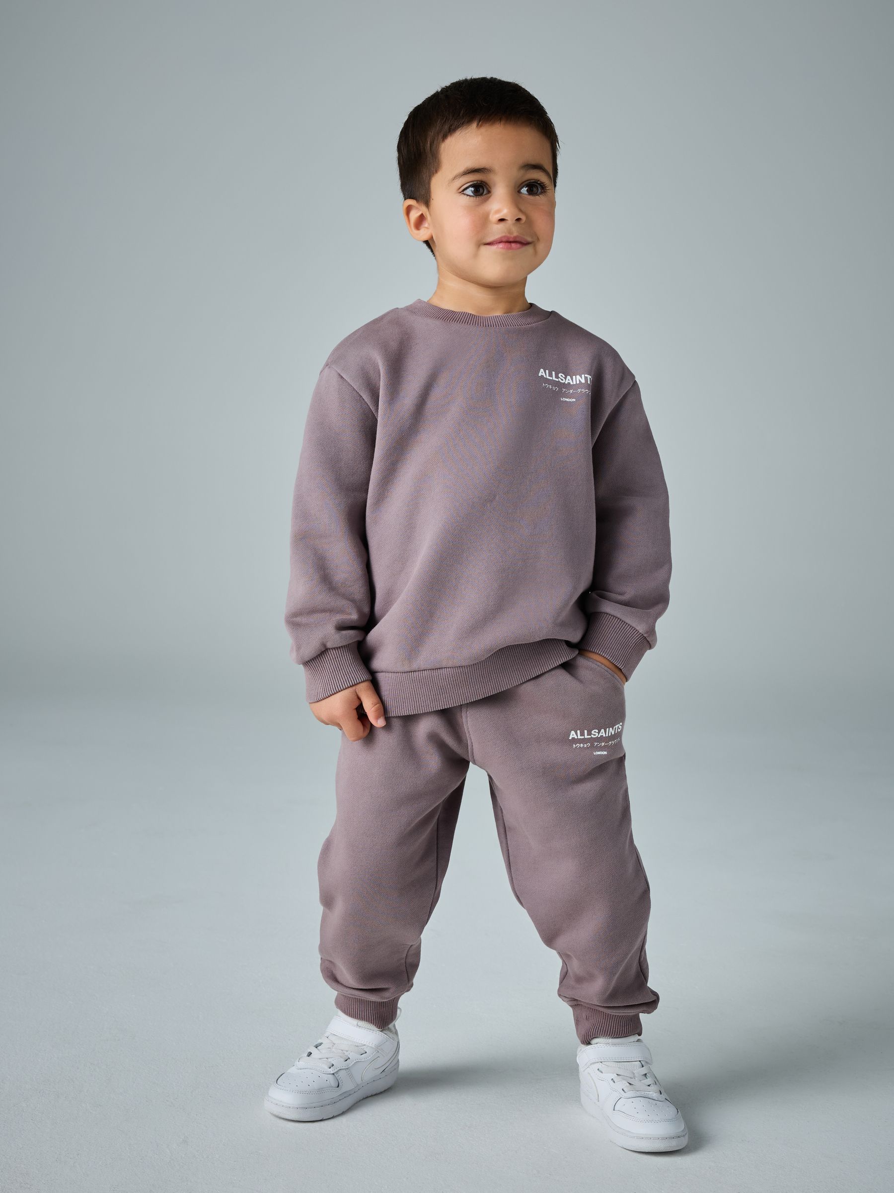 Paars met wassing - smALLSAINTS Underground Oversized Younger Boys Sweatshirt and Joggers Set