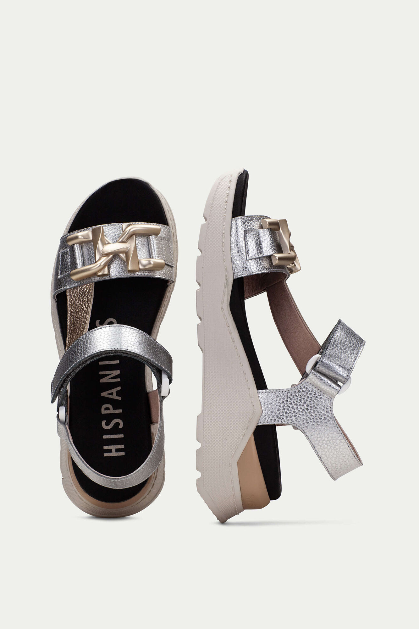 Sandalia sport volumen adorno grazia - Cinza