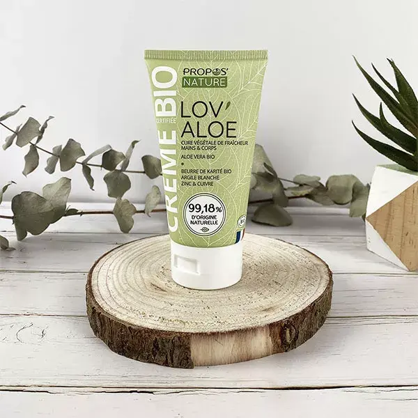 Creme para mãos e corpo com aloe vera orgânica Lov'Aloe da Propos' Nature, 100ml