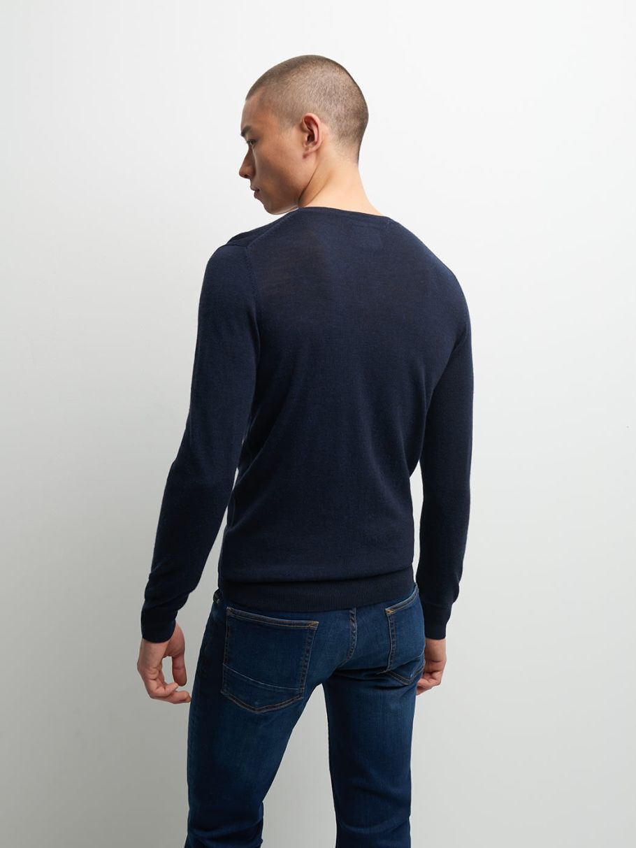 Pull col V en laine mérinos