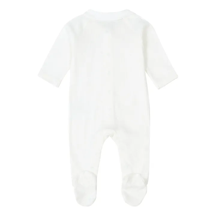 Tartine et Chocolat Pyjama à Pieds Coton Bio Ajouré | Ecru
