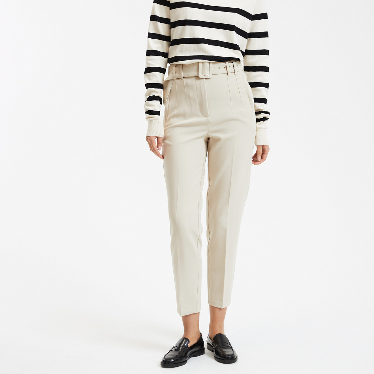 COLEÇÃO LA REDOUTE<br>Calças slim com cinto